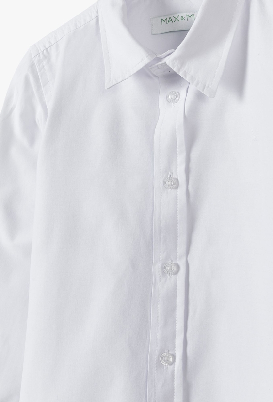 Biała elegancka koszula dla chłopca - długi rękaw - Max&Mia