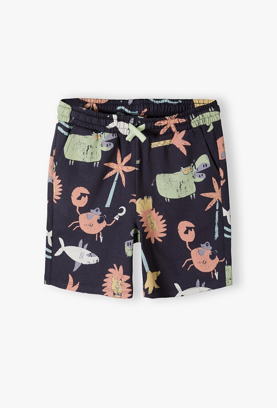 Szorty chłopięce „Wild Safari” –  z nadrukiem zwierząt