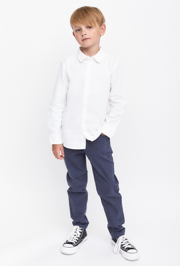 Biała koszula z długim rękawem dla chłopca