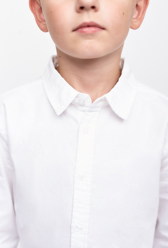 Biała koszula z długim rękawem dla chłopca