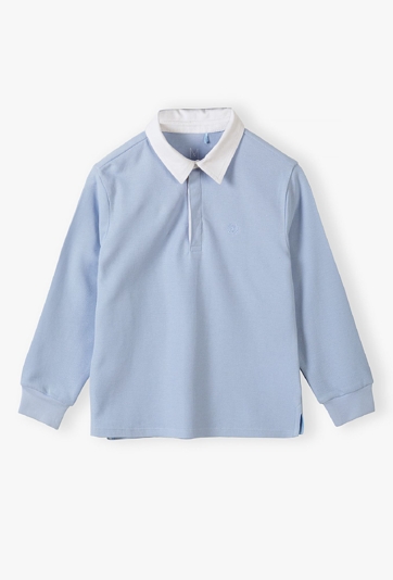Bluzka z białym kołnierzykiem - niebieska - Max&Mia