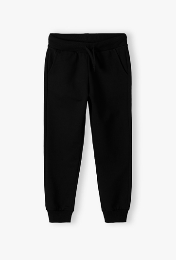 Czarne spodnie dresowe dla dziewczynki - basic - Lincoln&Sharks
