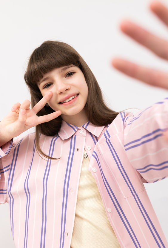 Koszula oversize w paski z długim rękawem