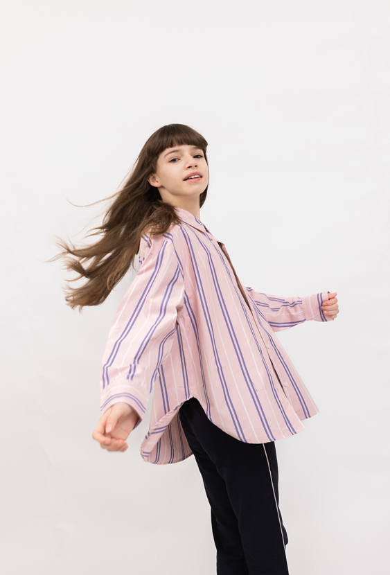 Koszula oversize w paski z długim rękawem