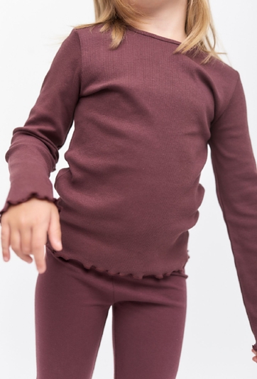 Bluzka dziewczęca w prążki - bordowa - 5.10.15.