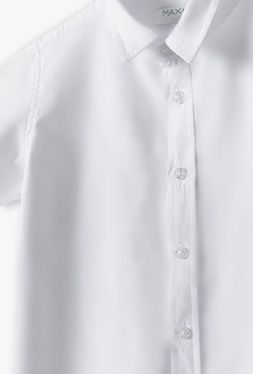 Elegancka biała koszula z krótkim rękawem - Max&Mia