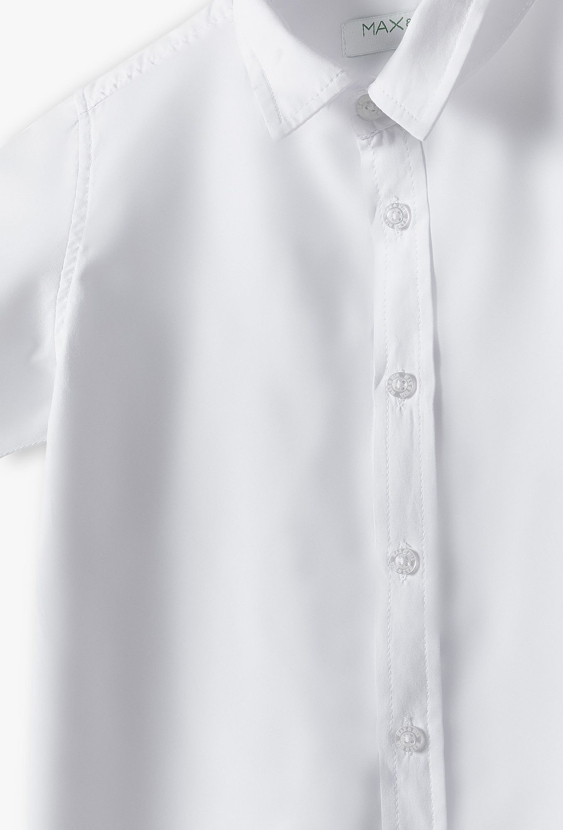 Elegancka biała koszula z krótkim rękawem - Max&Mia