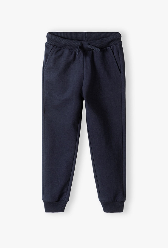 Granatowe spodnie dresowe dla dziewczynki - basic- 5.10.15.