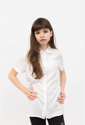 Koszula z krótkim rękawem z wiązaniem w pasie