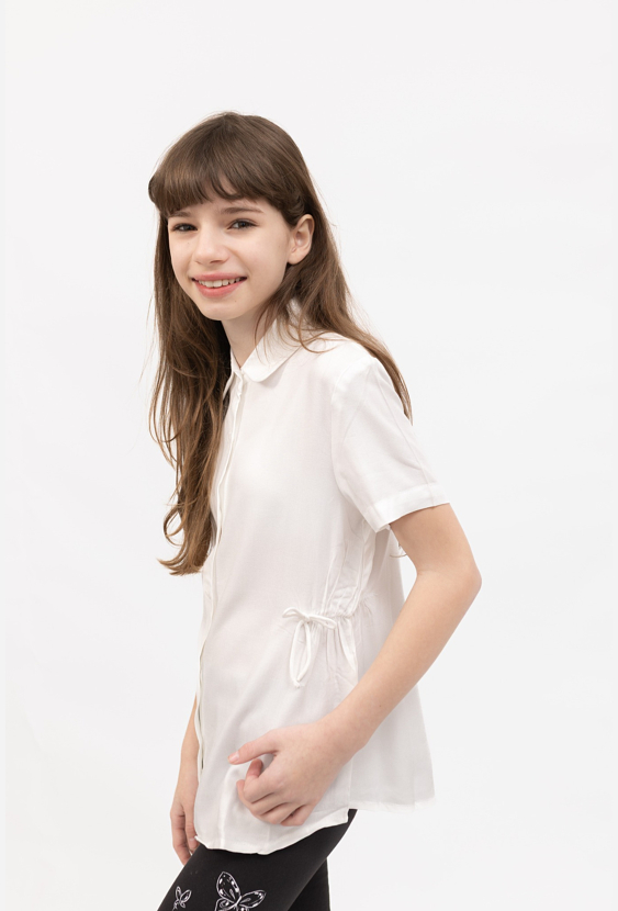 Koszula z krótkim rękawem z wiązaniem w pasie