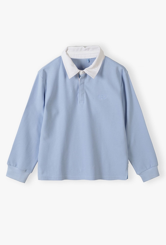 Dzianinowa niebieska bluzka z kołnierzykiem - Lincoln&Sharks