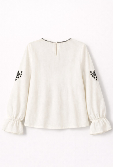 Koszula z muślinu dla dziewczynki z haftem