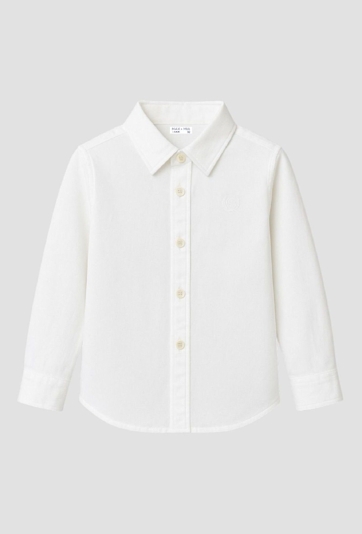 Biała koszula z haftem dla chłopca