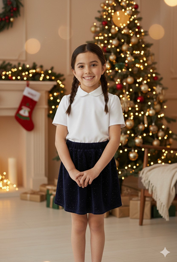 Spódnica dziewczęca krótka welurowa – dziewczynka