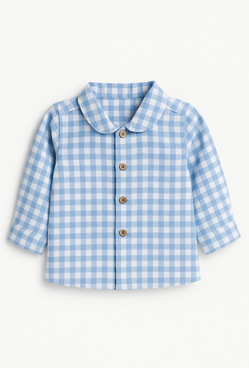Koszula niemowlęca w kratkę z długim rękawem
