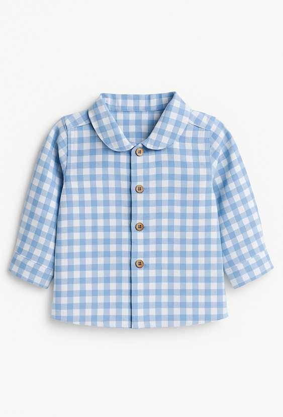 Koszula niemowlęca w kratkę z długim rękawem