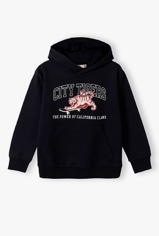 Granatowa bluza dresowa z kapturem - Lincoln&Sharks