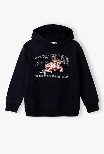 Granatowa bluza dresowa z kapturem - Lincoln&Sharks