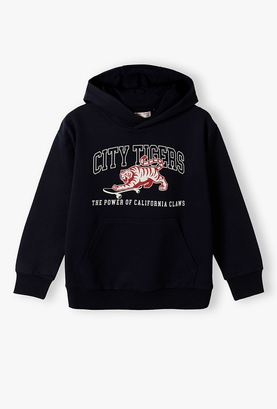 Granatowa bluza dresowa z kapturem - Lincoln&Sharks