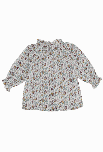 Koszula niemowlęca z długim rękawem i kwiatowym printem.