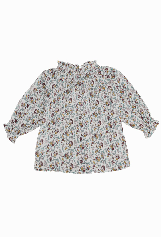 Koszula niemowlęca z długim rękawem i kwiatowym printem.