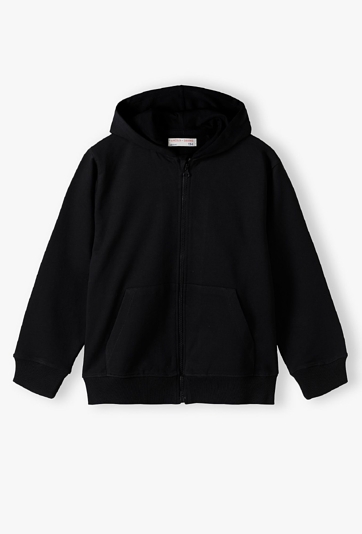 Bluza dresowa - czarna z kapturem - basic - Lincoln&Sharks