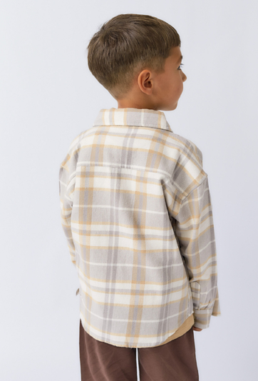 Koszula chłopięca w kratę z długim rękawem