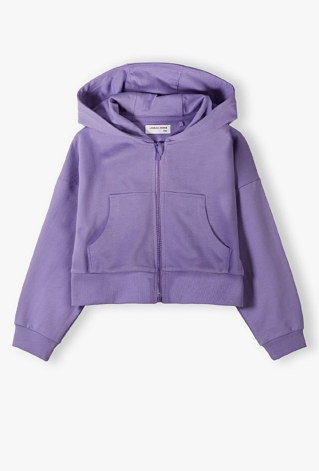 Bluza dresowa pudełkowa z kapturem - fioletowa - Lincoln&Sharks