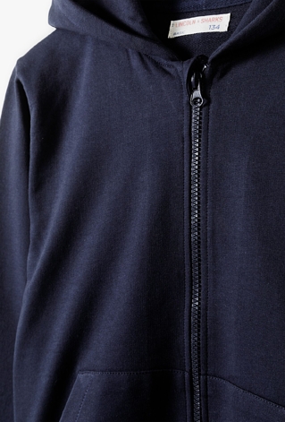 Granatowa bluza dresowa - rozpinana - basic - Lincoln&Sharks