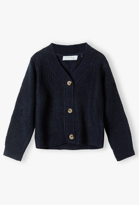 Sweter dziewczęcy rozpinany prążkowany