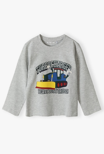 Bluzka dla chłopca - szara z koparką - 5.10.15.