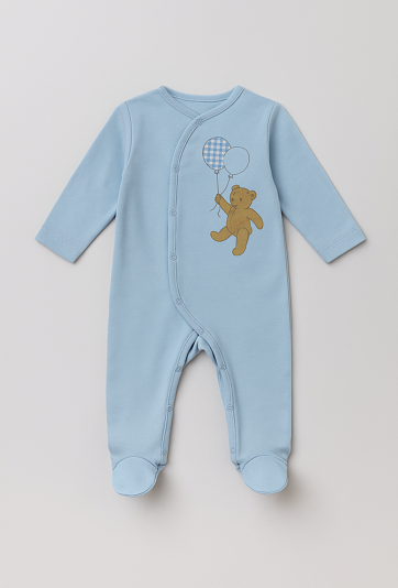 Pajacyk niemowlęcy z nadrukiem misia i baloników