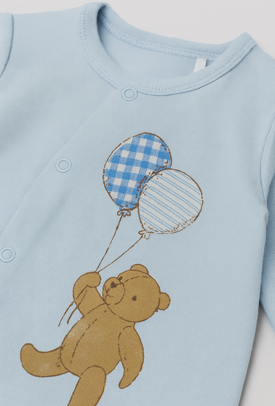 Pajacyk niemowlęcy z nadrukiem misia i baloników