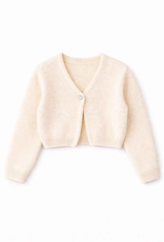 Biały kardigan rozpinany dla dziewczynki
