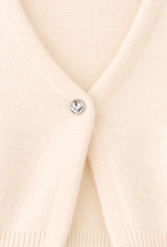 Biały kardigan rozpinany dla dziewczynki