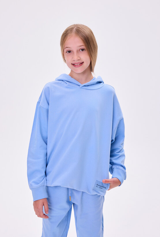 Bluza z kapturem dziewczęca z naszywką