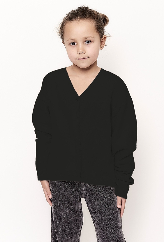 Czarny sweter z dekoltem w serek