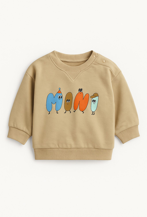Bluza niemowlęca typu crewneck z nadrukiem