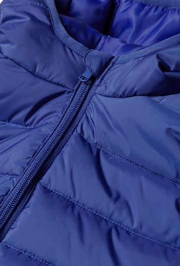 Niebieski bezrękawnik pikowany dla chłopca z kapturem