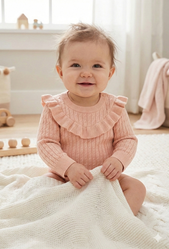 Różowe body niemowlęce dziewczęce z falbanką