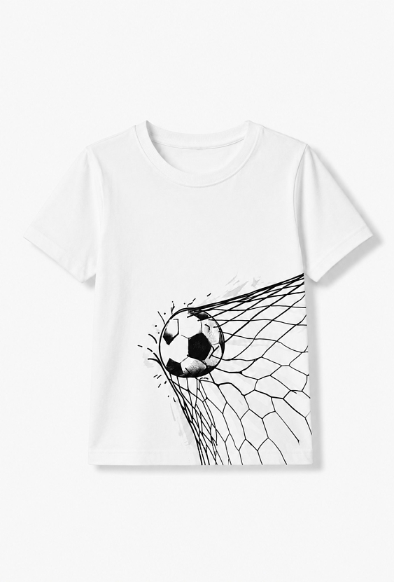 T-shirt chłopięcy z motywem piłkarskim