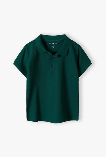Zielony t-shirt chłopięcy  kołnierzykiem polo - 5.10.15.