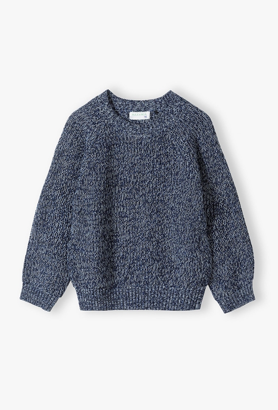 Elegancki bawełniany sweter chłopięcy granatowy