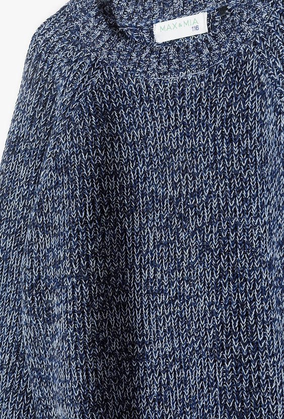 Elegancki bawełniany sweter chłopięcy granatowy