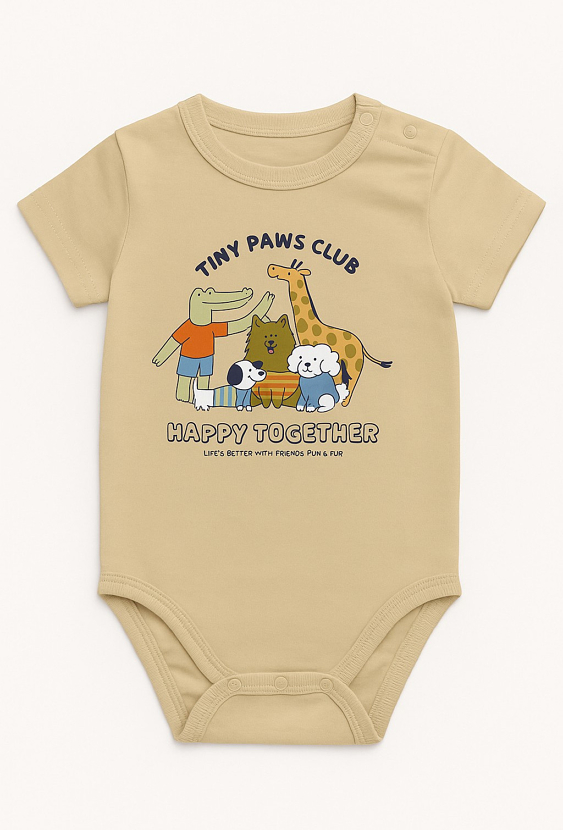 Body niemowlęce z krótkim rękawem – zwierzątka