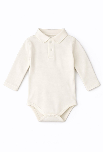 Body niemowlęce chłopięce z długim rękawem i kołnierzykiem