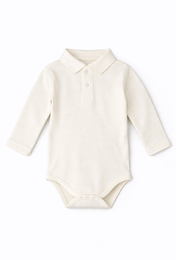 Body niemowlęce chłopięce z długim rękawem i kołnierzykiem