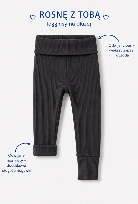 Legginsy chłopięce prążkowane Grow With Me