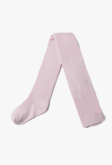 Grube, różowe rajstopy niemowlęce