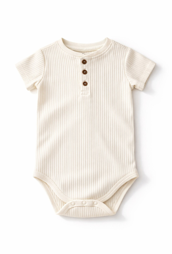 Body niemowlęce z krótkim rękawem z guziczkami – chłopiec